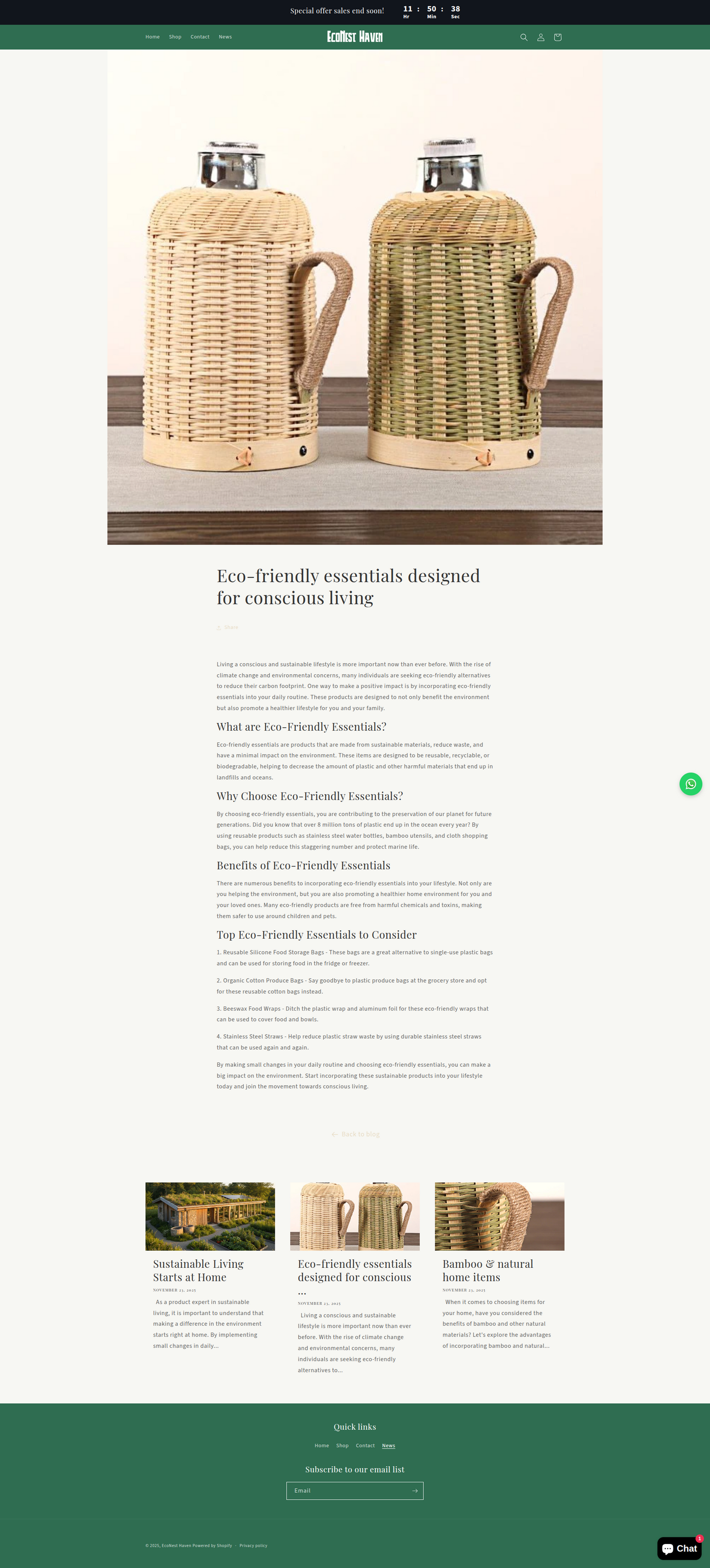 EcoNest Havean Business Shopify Store – Ready to Launch!