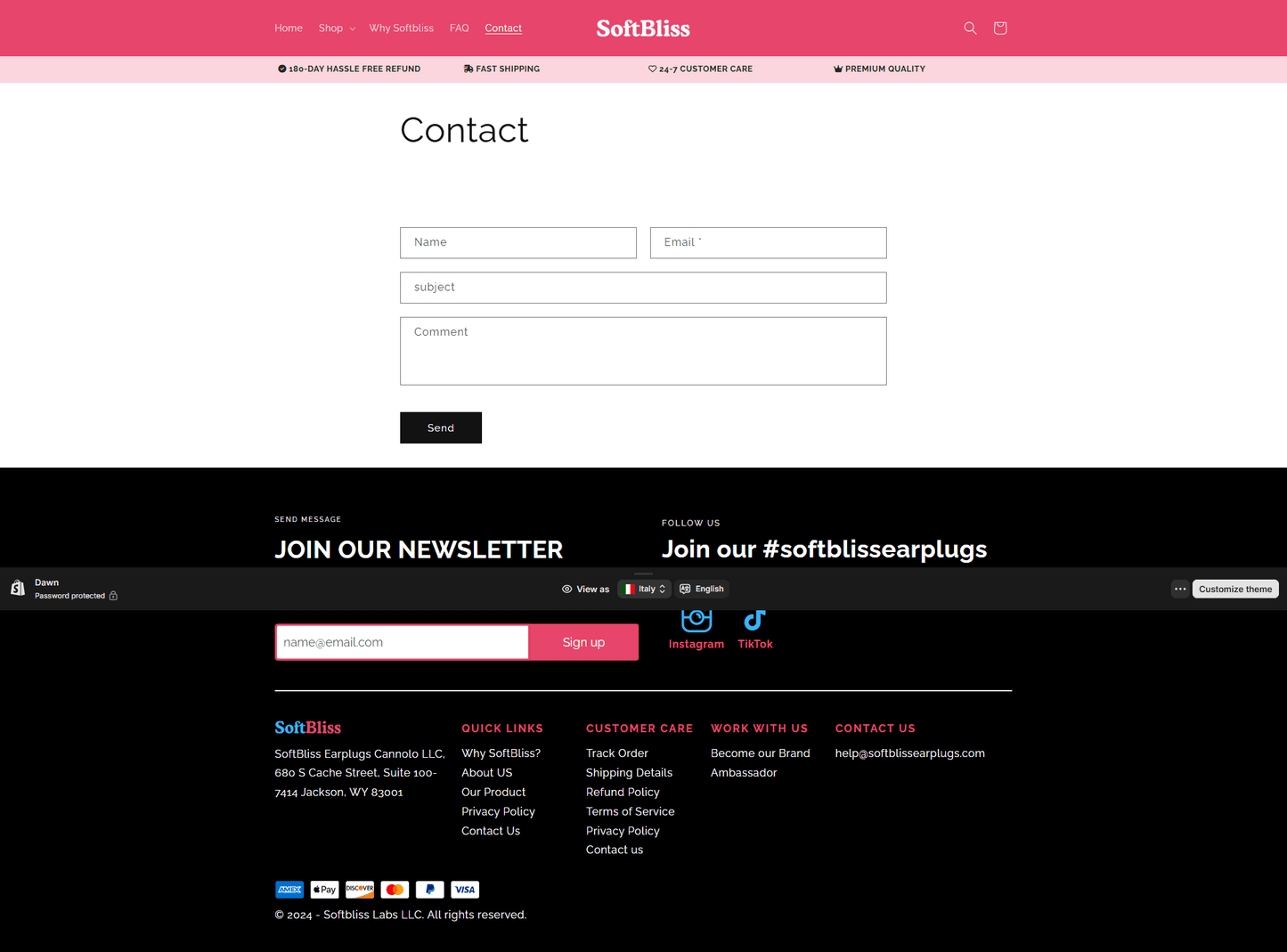 Softblisspro landing page Shopify Store – Ready to Launch!