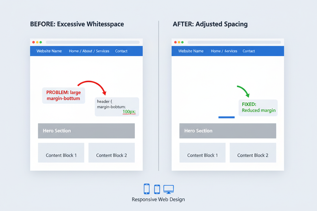 Fixing Excess White Space Between Header and Content (Responsive)