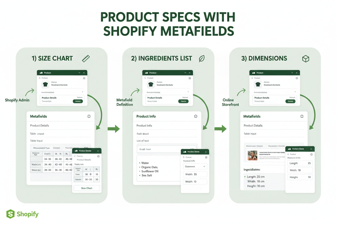 How to Add Extra Product Specifications Using Metafields (Size Charts, Ingredients, Dimensions)