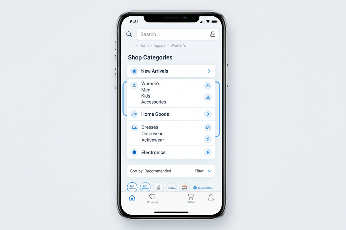 Optimizing Mobile Menus for Large Catalogs / Nested Collections