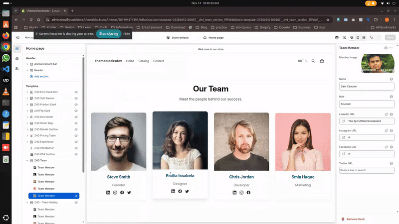How to Build a Custom “ZHD Team Section” for Your Shopify Theme