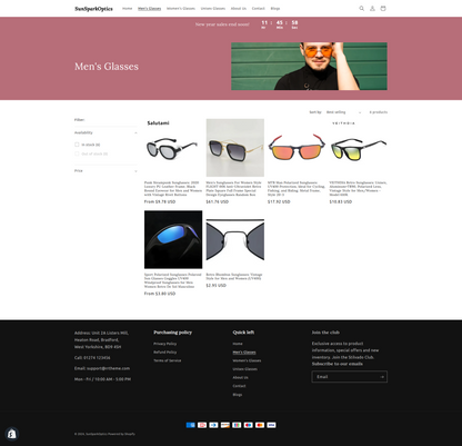 Sunsparkoptics - eyewear dropship store single product - Ready to Launch!