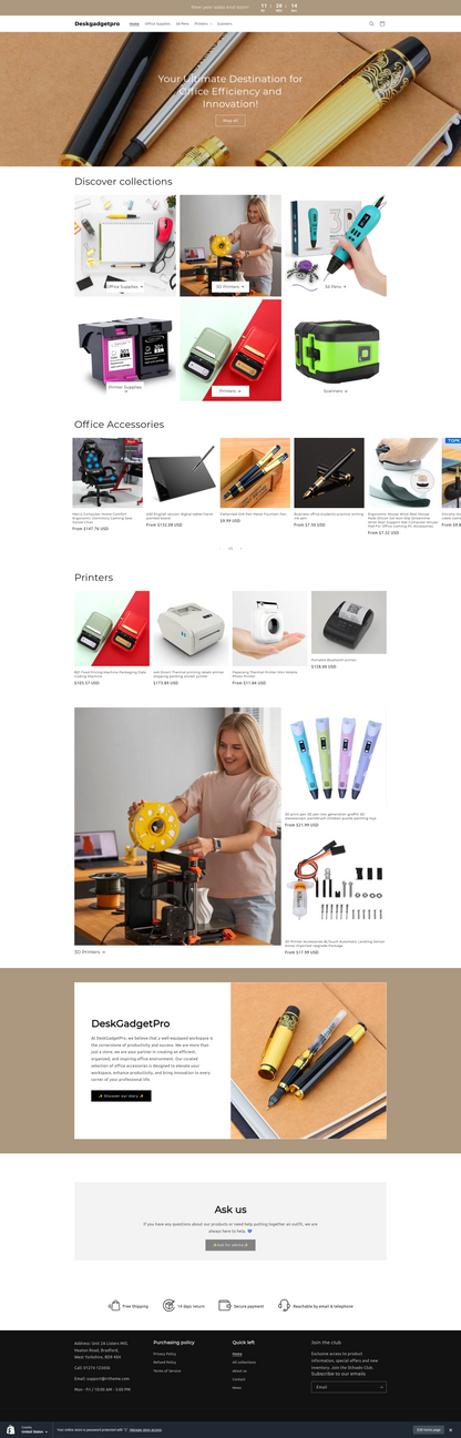 Deskgadgetpro - Electric Gadget shopify dropship store - single product  - Ready to launch!