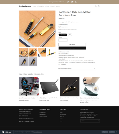 Deskgadgetpro - Electric Gadget shopify dropship store - single product  - Ready to launch!