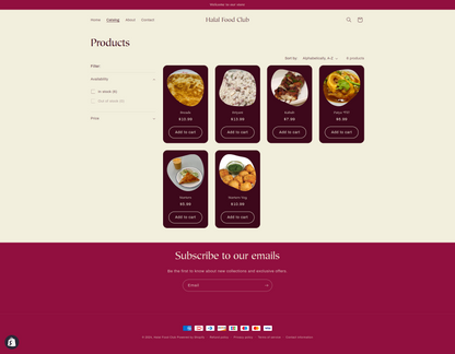 Halal-Food-Club - Fast-Food Shopify Store - Ready to Launch!