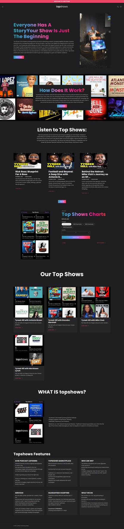 TopShows Landing page Shopify Store – Ready to Launch!