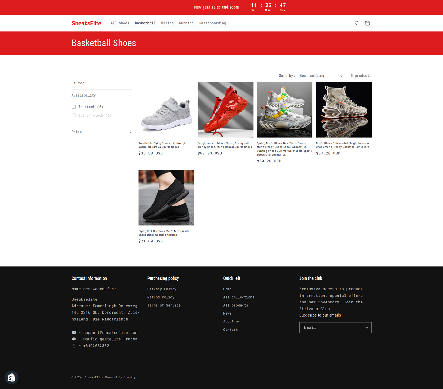 SneaksElite - sneaker dropship store Single product - Ready to launch!