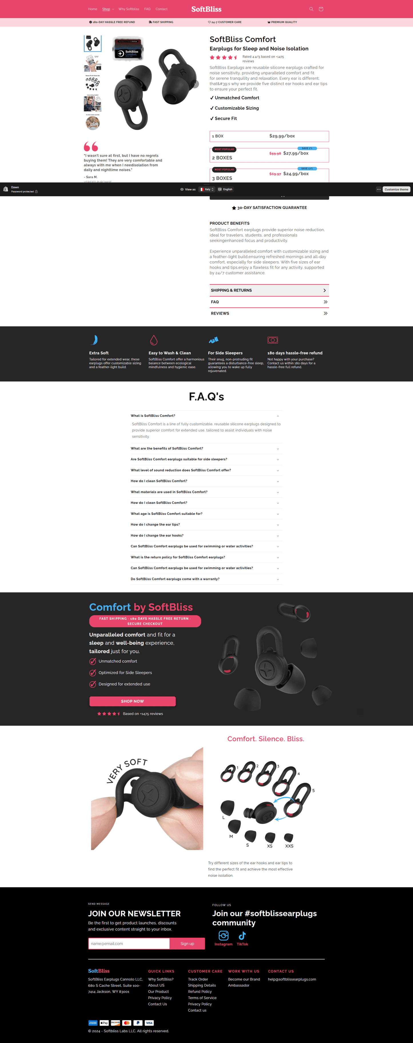 Softblisspro landing page Shopify Store – Ready to Launch!