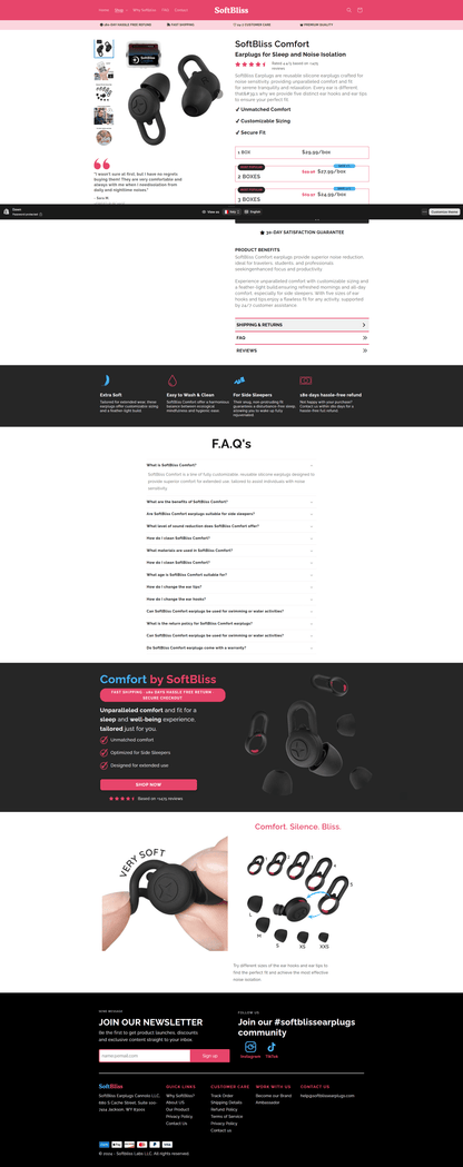Softblisspro landing page Shopify Store – Ready to Launch!