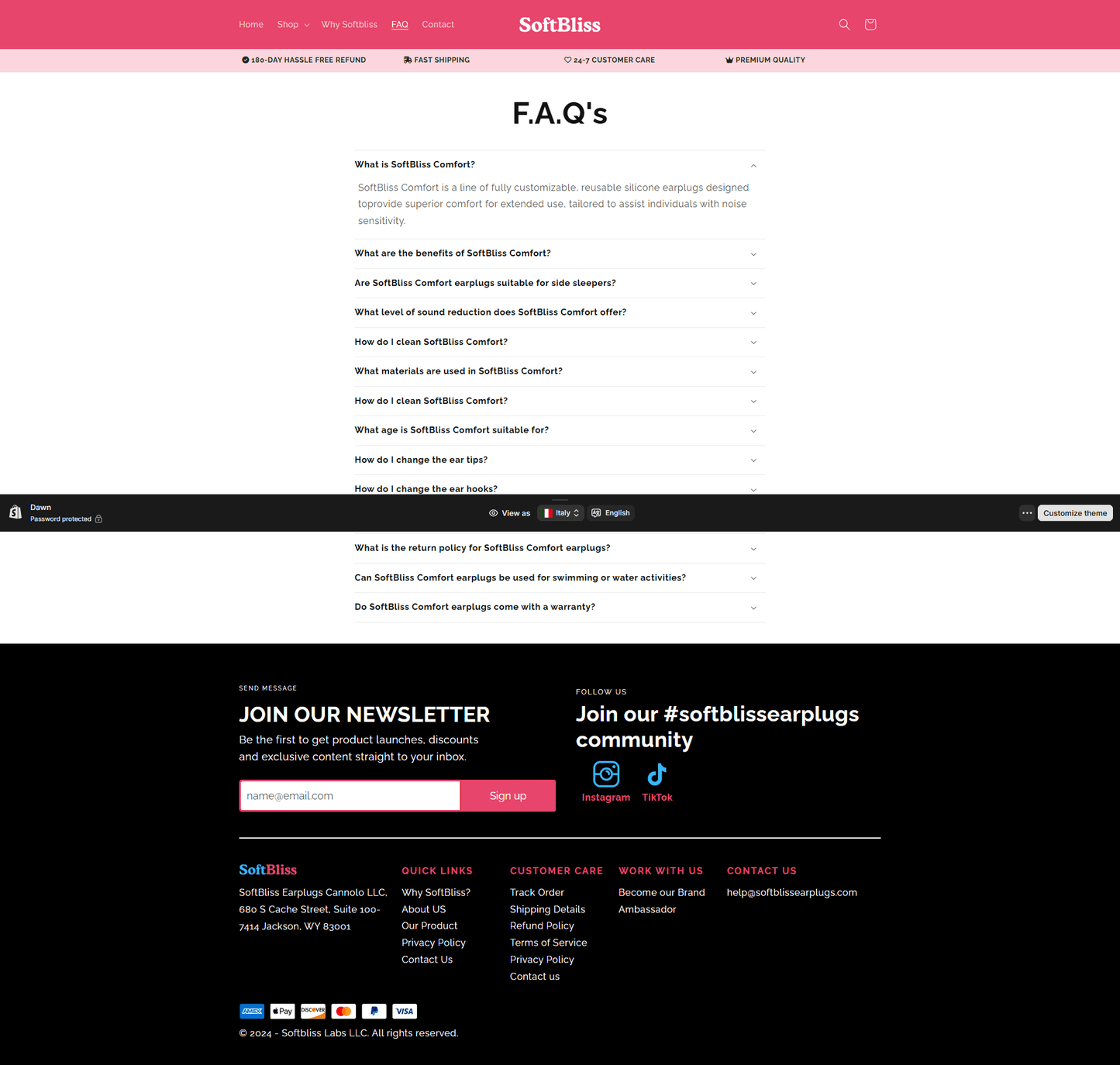 Softblisspro landing page Shopify Store – Ready to Launch!