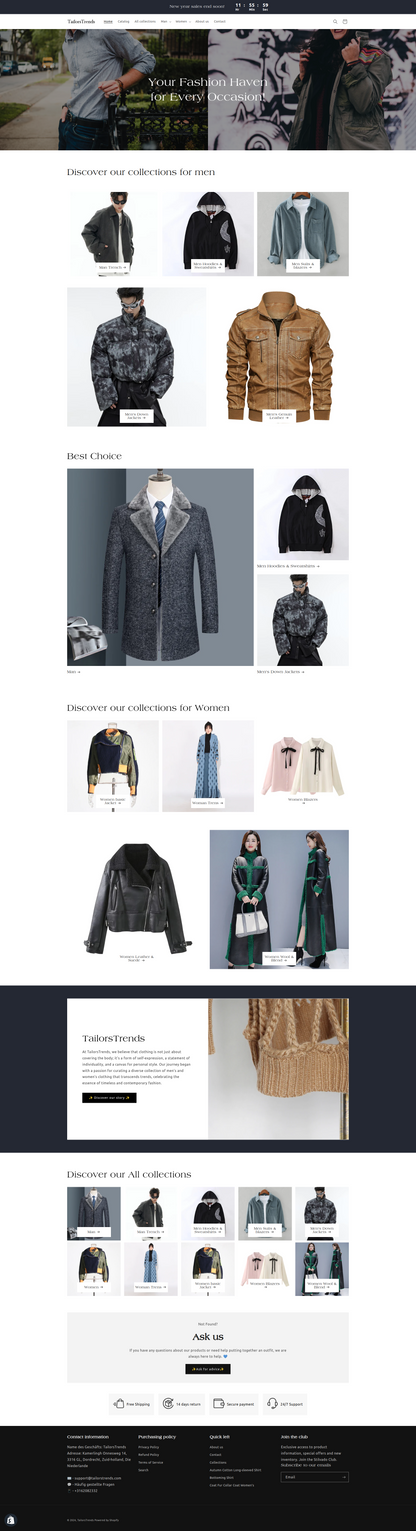 Tailorstrends clothing dropship store - Ready to launch!